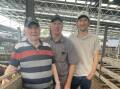 Kevin Chandler with son-in-law Paul Malseed and grandson Rhys Malseed, Orana Partnership, Breakaway Creek, south-west of Hamilton, at Wednesday's Hereford / Euro breeds weaner sale. The Orana Partnership enjoyed strong sales on the day.