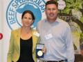 Baringa Pastoral Company principals Susie and Mitch Crawford, Walcha, with their first place medal for MSA eating quality. Photo: Kate Loudon