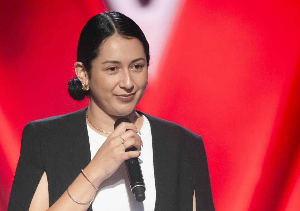 Halimah Kyrgios on the set of The Voice. Picture: Supplied