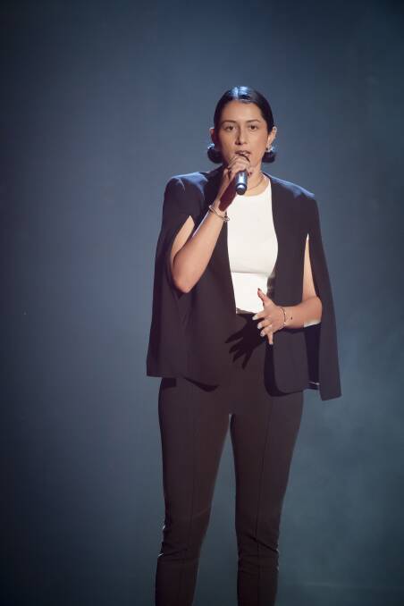 Halimah Kyrgios performing on The Voice. Picture: Supplied