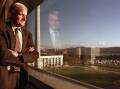 Paul Barratt at the Defence Department's Russell Offices in 1999, after his dismissal by the Howard government. Picture: Graham Tidy