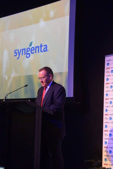 Syngenta Australasia territory head Paul Luxton announcing an award winner. Syngenta Australasia territory head Paul Luxton announcing an award winner.