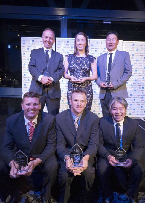 Syngenta Growth Awards winners for 2016, back row Mic Fels, Tayah Ryan and Allan Fong. Front row David Cameron, Randall Wilksch and Tommy Le. Syngenta Growth Awards winners for 2016, back row Mic Fels, Tayah Ryan and Allan Fong. Front row David Cameron, Randall Wilksch and Tommy Le.