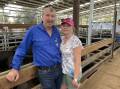 Stephen Robertson, 'Glenferrie' Paschendale, west of Hamilton and Janine Wombwell at the sale on Tuesday.