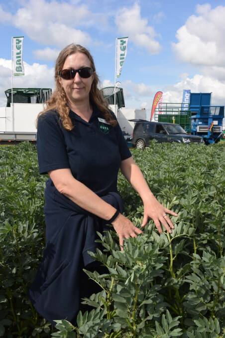 Sharna Johnson, PGRO, with a bean crop at the Cereals Event in Cambridgeshire earlier in the year. Sharna Johnson, PGRO, with a bean crop at the Cereals Event in Cambridgeshire earlier in the year.