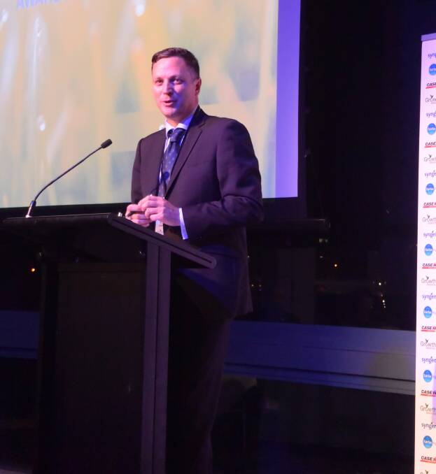 Syngenta corporate affairs manager Rob Cairns addresses the crowd. Syngenta corporate affairs manager Rob Cairns addresses the crowd.