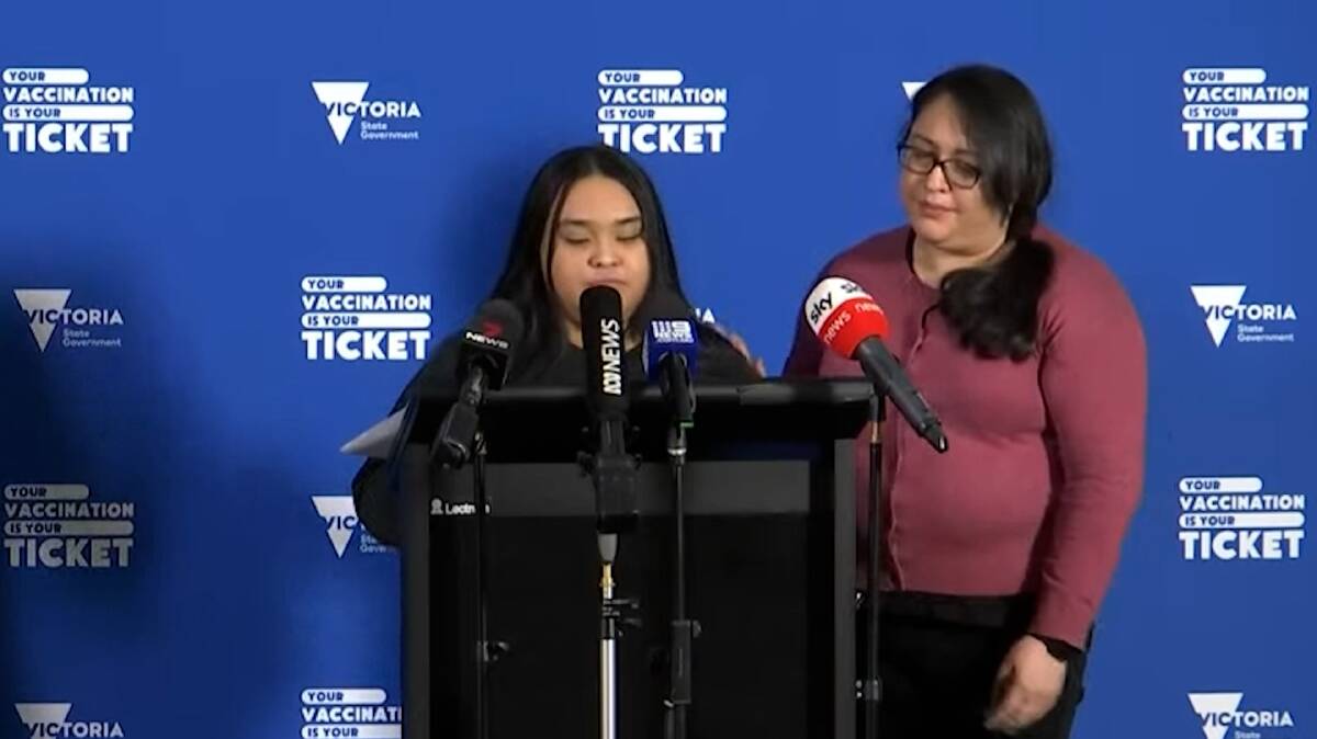 HARROWING: Saela and her mother Michelle share their family's traumatic story during Wednesday's press conference. HARROWING: Saela and her mother Michelle share their family's traumatic story during Wednesday's press conference.