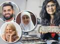 Clockwise from bottom left; the 2022 NSW Australian of the Year Awards winnners, Shanna Whan, Daniel Nour, Abla Kadous and NSW Australian of the Year Veena Sahajwalla.