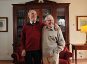 Former Canberra Times journalist Graham Downie with the man that employed him, Ian Mathews, in 2012. Picture: Colleen Petch