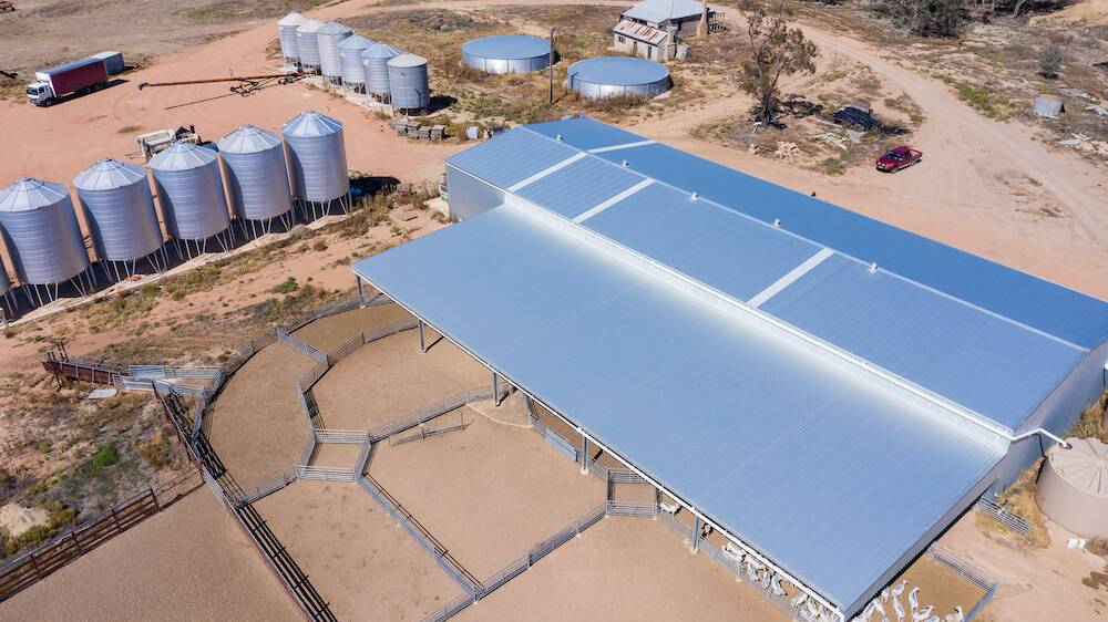 The Kaylock family's new shearing shed and feedlot is driving productivity gains. Picture: Supplied