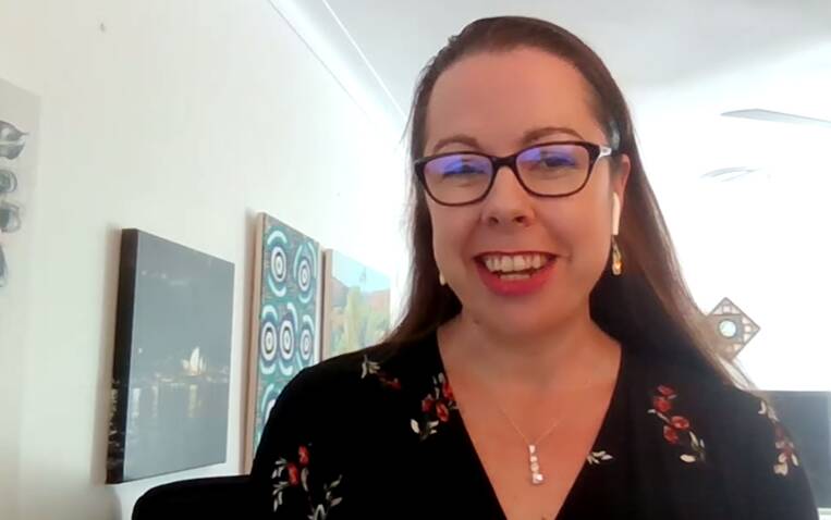 Great joy: Judging panel member Brianna Casey, CEO of Foodbank Australia, during the livestream.