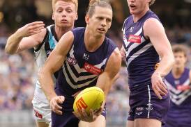 Injury-dogged Fremantle superstar Nat Fyfe is ready to return to playing duties. Photo: Richard Wainwright/AAP PHOTOS
