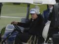 Donald Trump was spotted playing golf at one of his Scottish properties ahead of official meetings. Photo: AP PHOTO