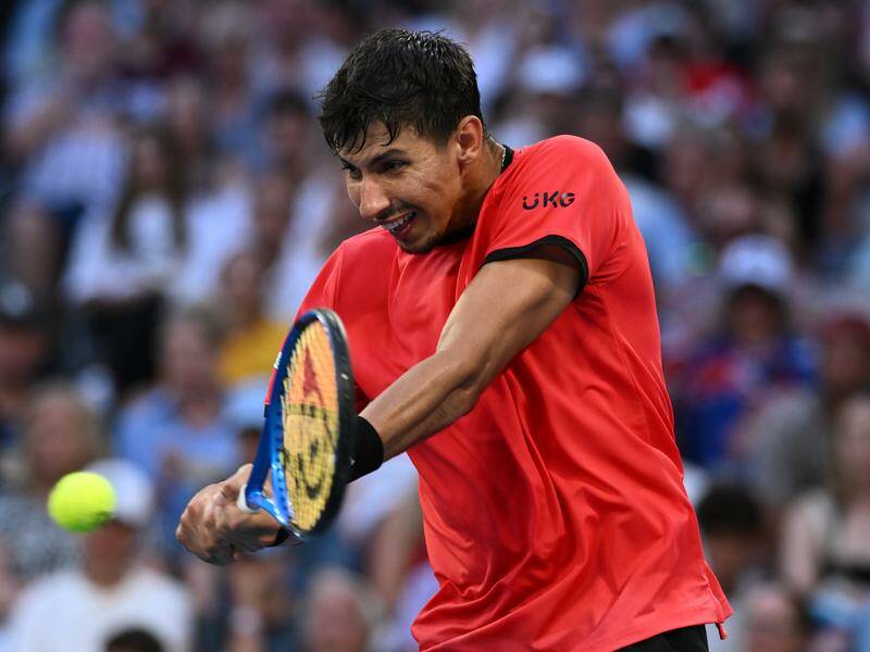 Alexei Popyrin kicked off his Canadian Open title defence in winning fashion. Photo: Joel Carrett/AAP PHOTOS Alexei Popyrin kicked off his Canadian Open title defence in winning fashion. Photo: Joel Carrett/AAP PHOTOS