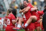 Wales have scored an upset win over the Wallaroos in the rugby Test in Brisbane. Photo: Darren England/AAP PHOTOS