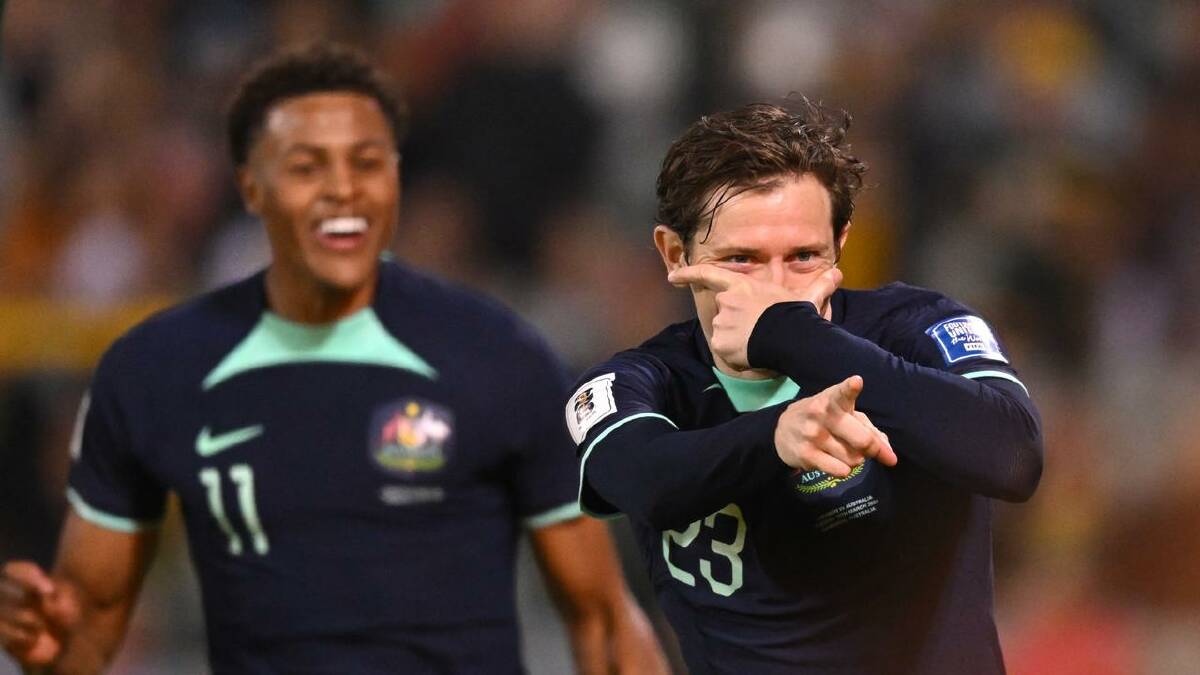 Goodwin celebrates after scoring a goal for the Socceroos against Lebanon last year. (Lukas Coch/AAP PHOTOS) Goodwin celebrates after scoring a goal for the Socceroos against Lebanon last year. (Lukas Coch/AAP PHOTOS)