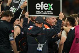 Giants head coach Adam Kingsley's timely spray inspired their comeback win against the Swans. Photo: Dean Lewins/AAP PHOTOS