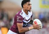 Sea Eagles flyer Jason Saab will bring up NRL game 100 against the second-placed Bulldogs. Photo: James Gourley/AAP PHOTOS