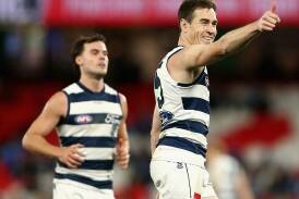 Top Cat Jeremy Cameron is closing in on a milestone unmatched for nearly two decades. Photo: Rob Prezioso/AAP PHOTOS