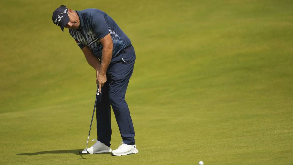 Ireland's Padraig Harrington is taking a two-shot lead into the last day of the Senior British Open. (AP PHOTO) Ireland's Padraig Harrington is taking a two-shot lead into the last day of the Senior British Open. (AP PHOTO)