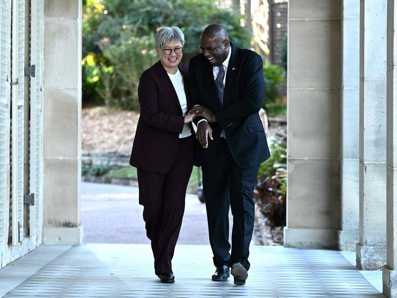 Penny Wong has welcomed her UK counterpart David Lammy before signing a security pact. Photo: Dan Himbrechts/AAP PHOTOS Penny Wong has welcomed her UK counterpart David Lammy before signing a security pact. Photo: Dan Himbrechts/AAP PHOTOS