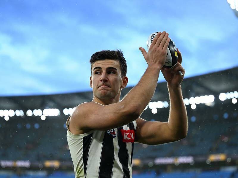 Nick Daicos was at his brilliant best in Collingwood's 36-point win over the Tigers. Photo: James Ross/AAP PHOTOS Nick Daicos was at his brilliant best in Collingwood's 36-point win over the Tigers. Photo: James Ross/AAP PHOTOS