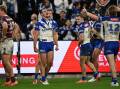 Jacob Kiraz scored a double in the Bulldogs' 42-4 win over the Sea Eagles. Photo: Dean Lewins/AAP PHOTOS