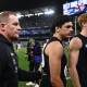 Carlton have been fined by the AFL over their handling of Elijah Hollands (c) on April 16. Photo: Joel Carrett/AAP PHOTOS