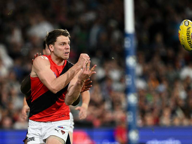 Essendon's Jordan Ridley suffered a suspected hamstring strain in Friday's defeat to the Bulldogs. Photo: Michael Errey/AAP PHOTOS