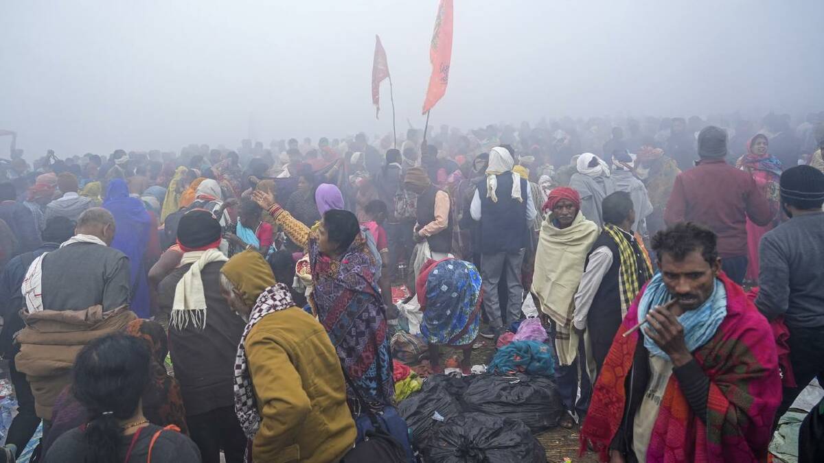 At least 30 people died in a crowd crush at the Maha Kumbh Hindu festival in India in January. (AP PHOTO)