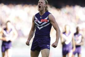 Fremantle's Hayden Young was back to his brilliant best in the easy win over the Eagles. Photo: James Worsfold/AAP PHOTOS
