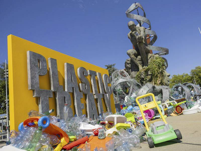 UN talks in Geneva aim to secure a plastic treaty that regulates production and waste management. Photo: AP PHOTO UN talks in Geneva aim to secure a plastic treaty that regulates production and waste management. Photo: AP PHOTO