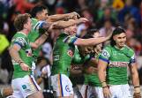 Canberra's ability to win close games has almost secured the Raiders the NRL minor premiership. Photo: Lukas Coch/AAP PHOTOS