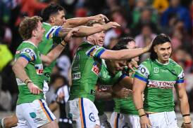 Canberra's ability to win close games has almost secured the Raiders the NRL minor premiership. Photo: Lukas Coch/AAP PHOTOS