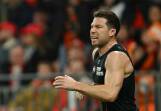 The Giants' Toby Greene is facing a one-game ban for a late hit on Sydney superstar Isaac Heeney. Photo: Dean Lewins/AAP PHOTOS
