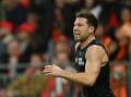 The Giants' Toby Greene is facing a one-game ban for a late hit on Sydney superstar Isaac Heeney. Photo: Dean Lewins/AAP PHOTOS