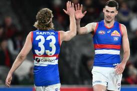 Aaron Naughton and Sam Darcy have proved almost unstoppable in a huge win over the Bombers. Photo: Joel Carrett/AAP PHOTOS
