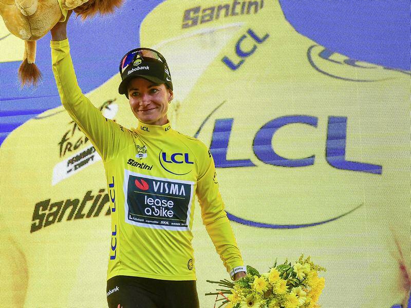 Netherland's Marianne Vos has reclaimed the leader's yellow jersey in the Tour de France Femmes. Photo: AP PHOTO