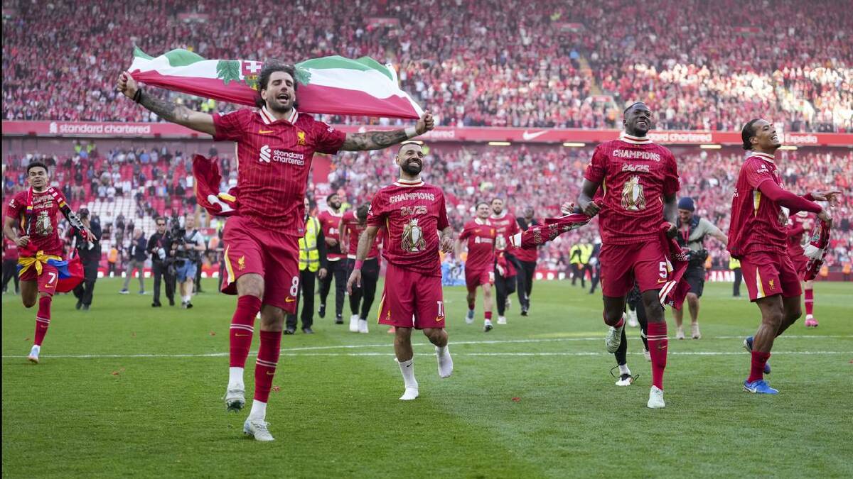 Dominik Szoboszlai dances with his teammates after their 20th English title win. (AP PHOTO) Dominik Szoboszlai dances with his teammates after their 20th English title win. (AP PHOTO)