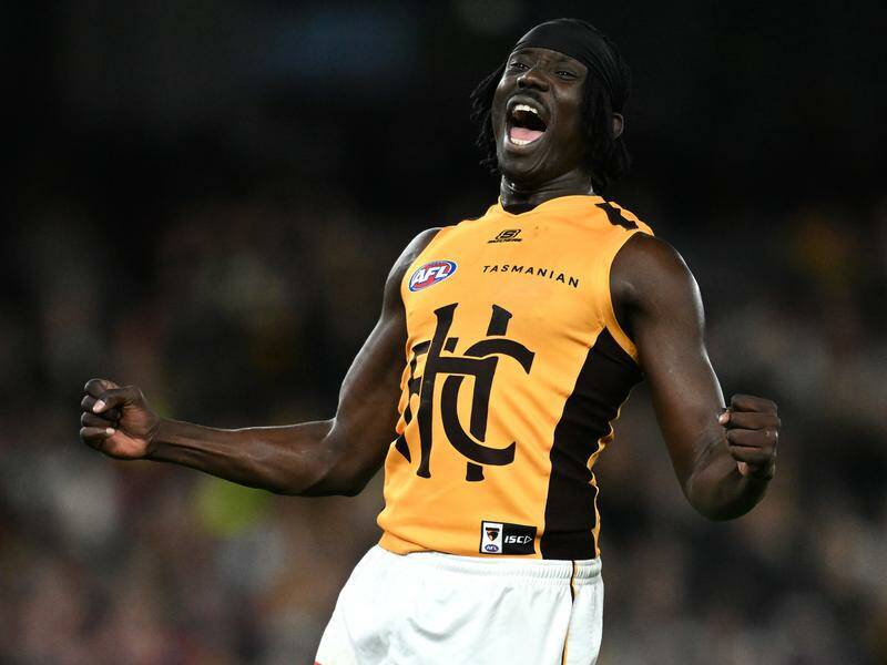 Mabior Chol is poised to return from injury for Hawthorn in the key clash against Adelaide. Photo: Joel Carrett/AAP PHOTOS