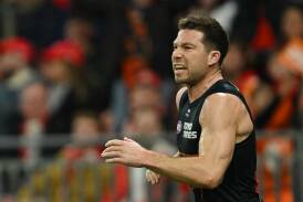 Giants captain Toby Greene will miss the match against the Bulldogs with a one-game suspension. Photo: Dean Lewins/AAP PHOTOS