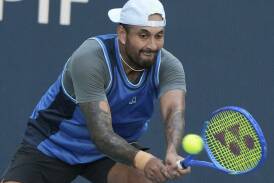 Nick Kyrgios has returned to action on the ATP Tour, unsuccessfully in a Washington doubles event. Photo: AP PHOTO