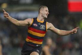 Sam Berry scored two goals in Adelaide's big win over Port Adelaide. Photo: Matt Turner/AAP PHOTOS