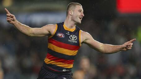 Sam Berry scored two goals in Adelaide's big win over Port Adelaide. Photo: Matt Turner/AAP PHOTOS