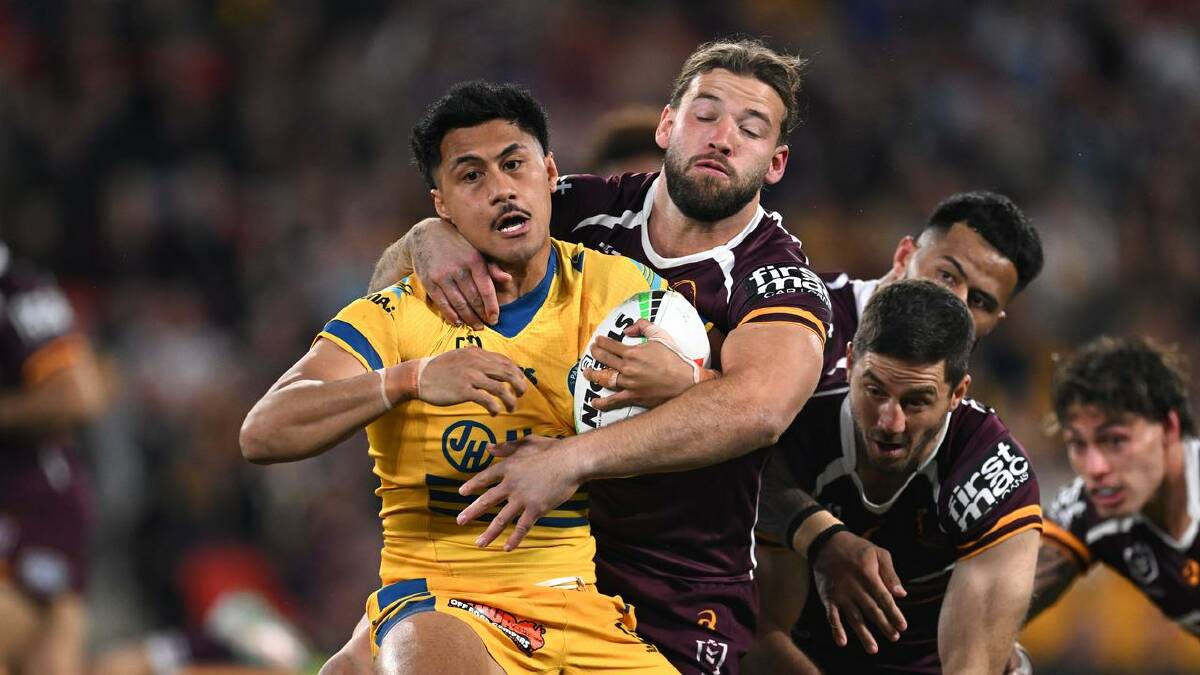 Parramatta fullback Joash Papalii kept the Brisbane defence busy in a strong display. (Dave Hunt/AAP PHOTOS) Parramatta fullback Joash Papalii kept the Brisbane defence busy in a strong display. (Dave Hunt/AAP PHOTOS)