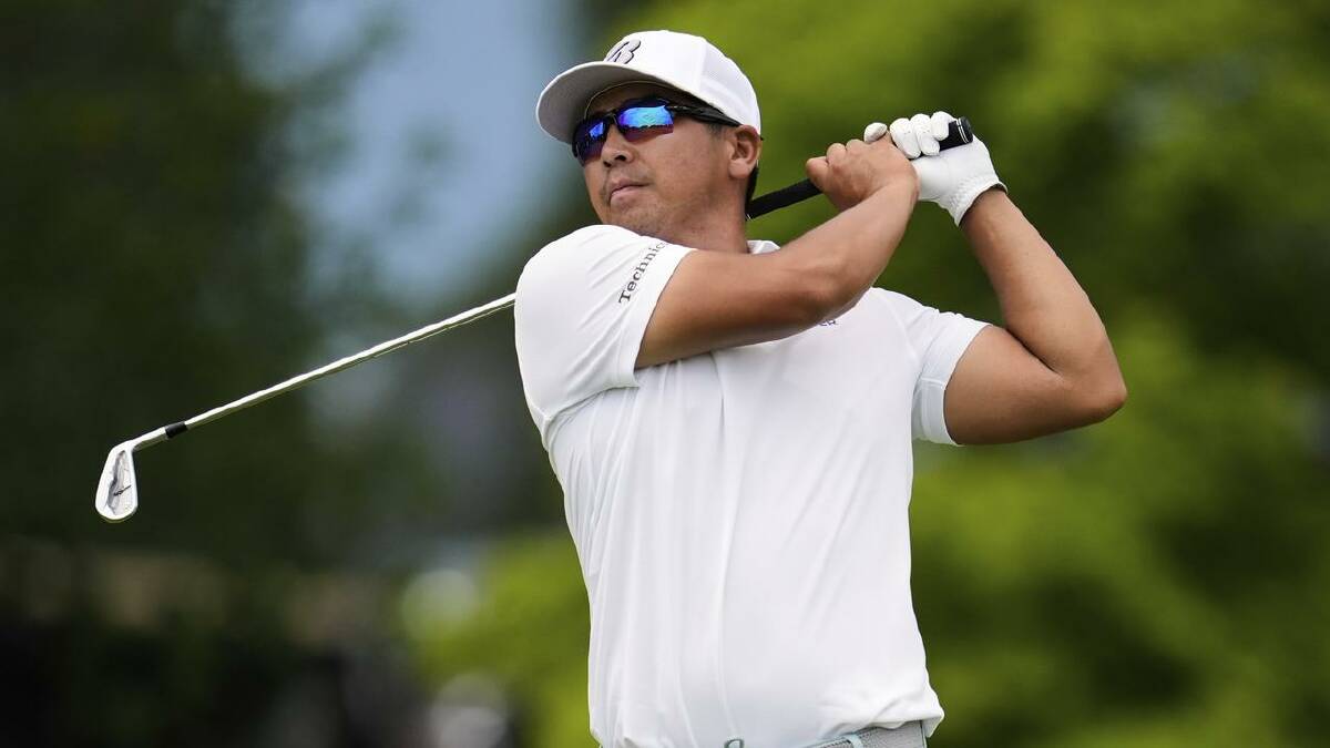 Kurt Kitayama tees off on the 10th in Minnesota. (AP PHOTO)