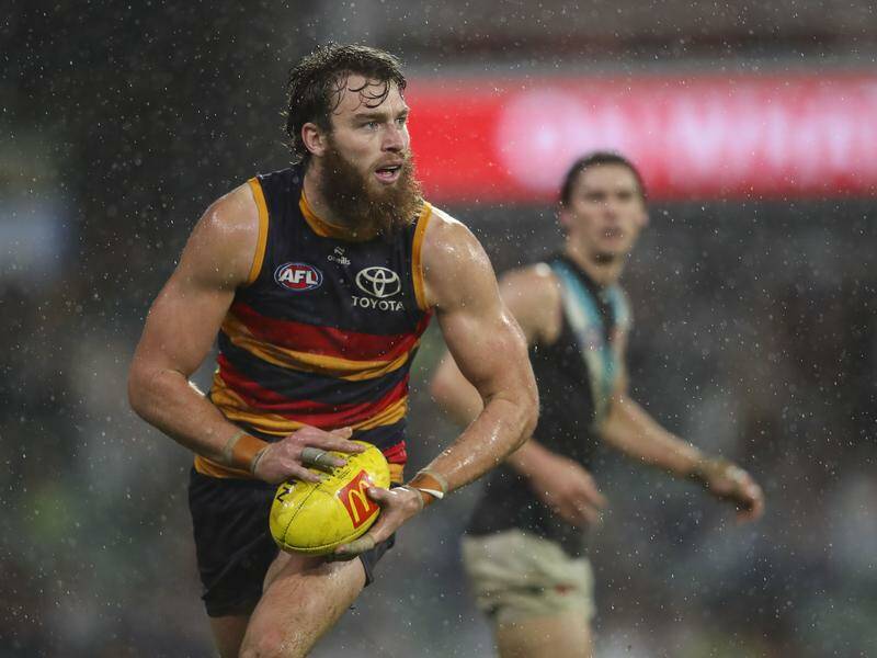 Riley Thilthorpe was best-afield in the Crows' big win over Port Adelaide. Photo: Matt Turner/AAP PHOTOS Riley Thilthorpe was best-afield in the Crows' big win over Port Adelaide. Photo: Matt Turner/AAP PHOTOS