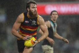 Riley Thilthorpe was best-afield in the Crows' big win over Port Adelaide. Photo: Matt Turner/AAP PHOTOS