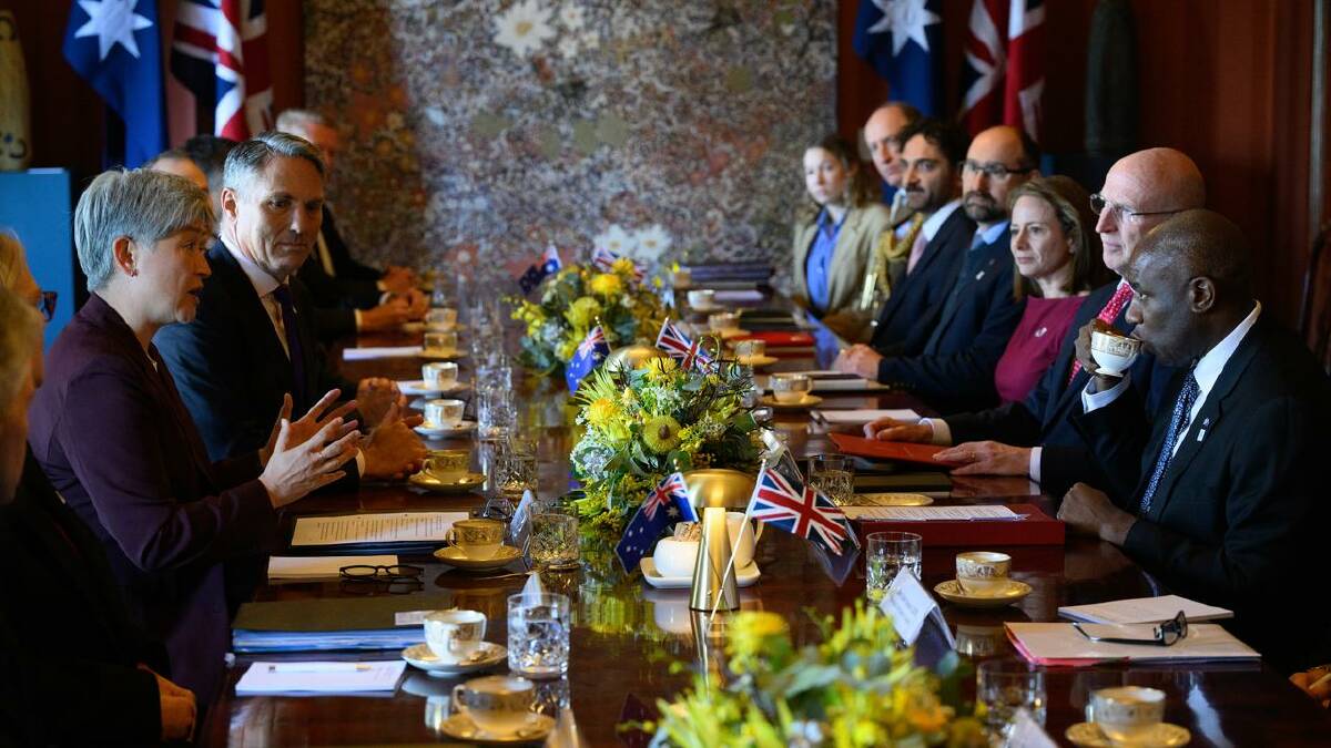 Penny Wong and Richard Marles met UK counterparts John Healey and David Lammy for talks in Sydney. (Dan Himbrechts/AAP PHOTOS) Penny Wong and Richard Marles met UK counterparts John Healey and David Lammy for talks in Sydney. (Dan Himbrechts/AAP PHOTOS)