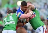 Veteran Dane Gagai earned high praise from Ricky Stuart after Canberra thrashed Newcastle. Photo: Mick Tsikas/AAP PHOTOS